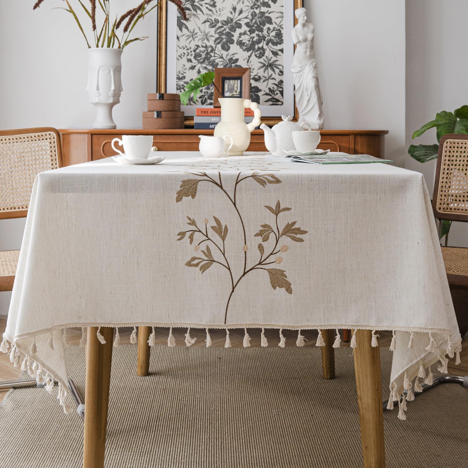 Amazon.com: ColorBird Table Cloth Square Table 55x55 Inch, Cotton